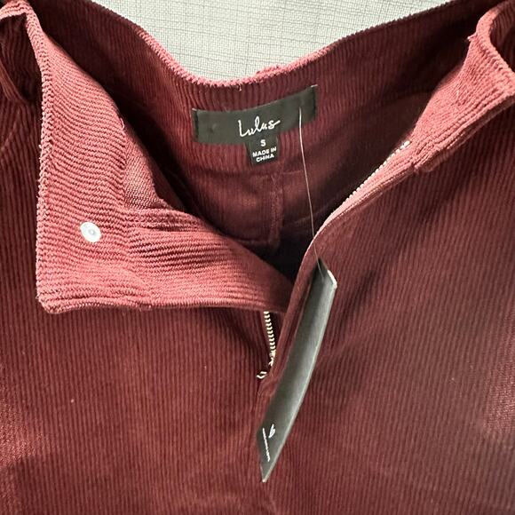 Lulu's Refreshing Romance Burgundy Corduroy Midi Skirt- Women's Size Small - Picture 6 of 7